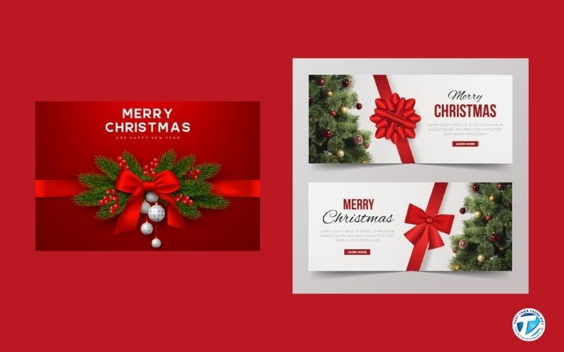 Mẫu banner chúc mừng Giáng Sinh online